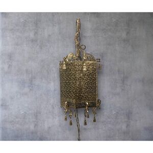 Vintage Neogothic Hanging Lamp Hollywood Regency‎ Bronze Tassel Light Pendant